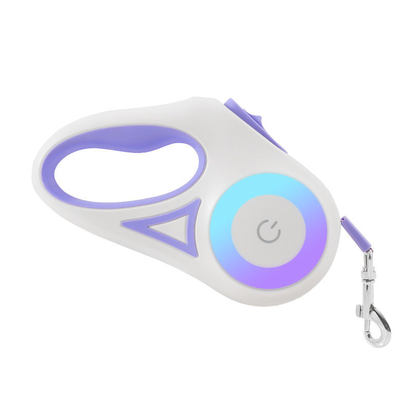 Retractable Dog Leash with Collar and Spotlight for Pets