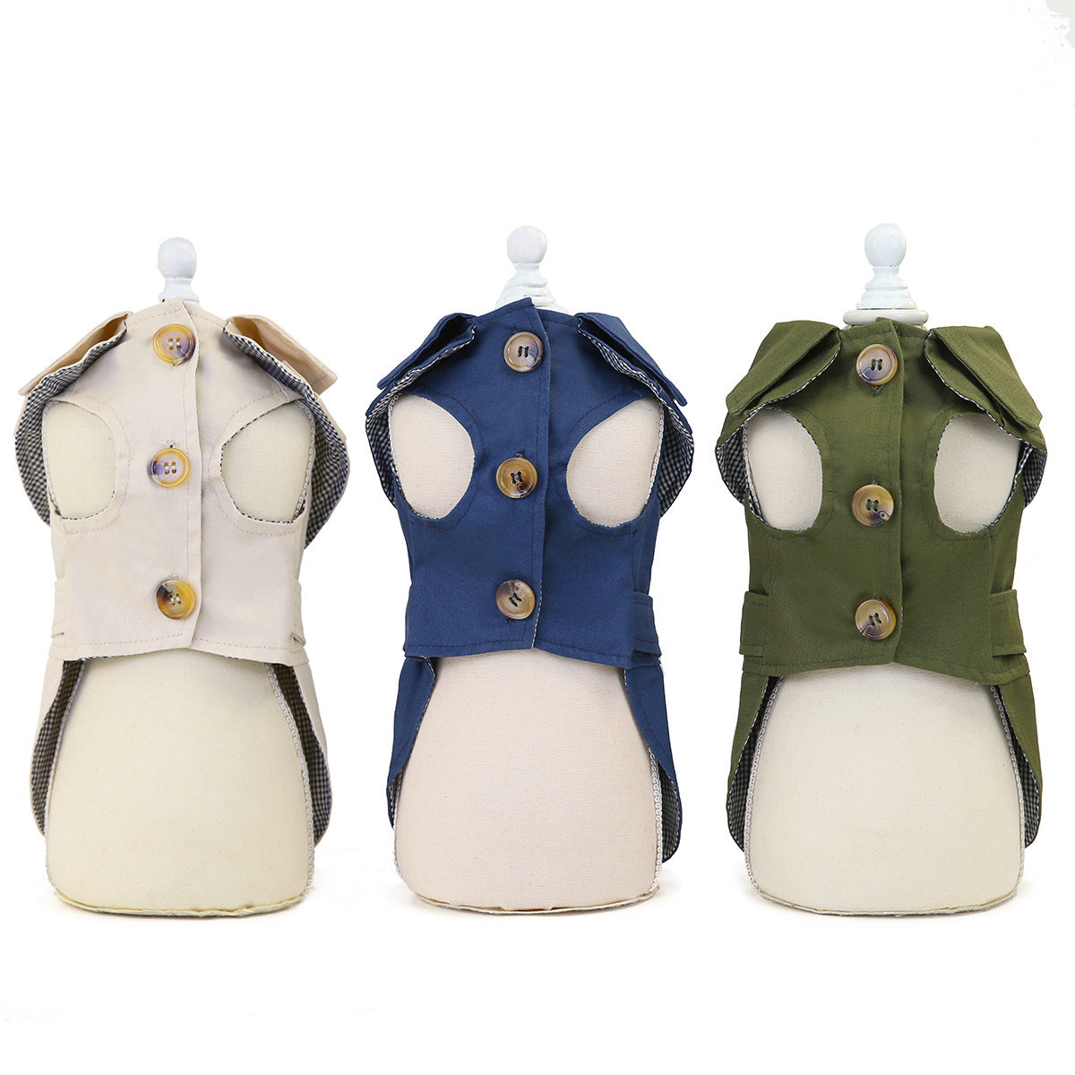 Stylish Dog Trench Coat – Classic Belted Pet Jacket