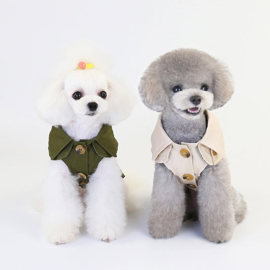 Stylish Dog Trench Coat – Classic Belted Pet Jacket