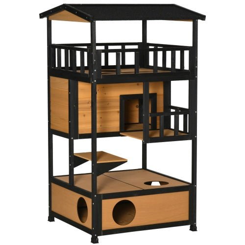 The Purrfect Hideout – Wooden Cat House for Outdoor Adventures
