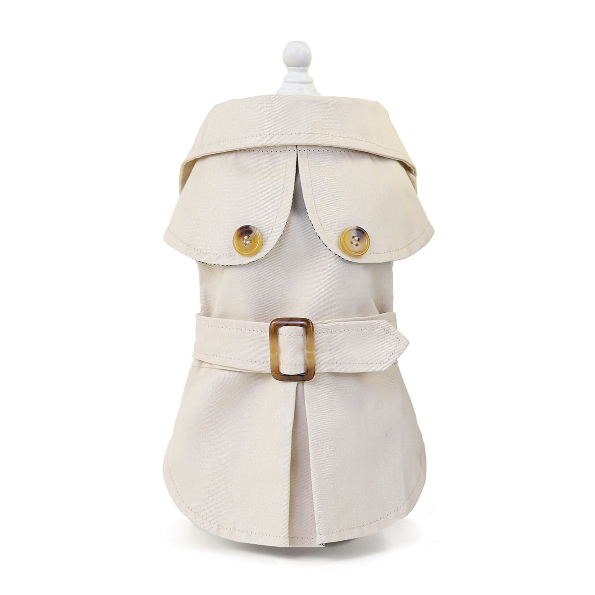 Stylish Dog Trench Coat – Classic Belted Pet Jacket